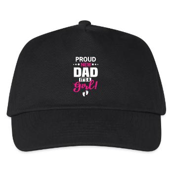 Stolzer neuer Vater, es ist ein Mädchen. - Kinder Basecap - Schwarz - Vorne