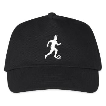 Fussballspieler Silhouette Krone - Kinder Basecap - Schwarz - Vorne