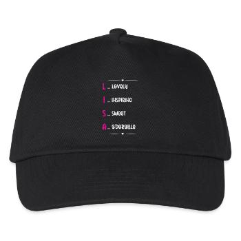 Lisa Name Akrostichon - Kinder Basecap - Schwarz - Vorne