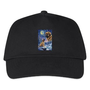 Howling to the Moon Meme Hund Leonberger - Kinder Basecap - Schwarz - Vorne
