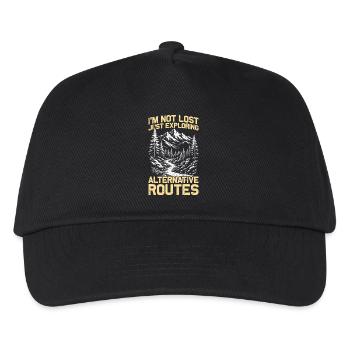 Alternative routes Hiking Mountains Mountaineering - Kids’ Baseball Cap - black - Front
