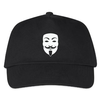 Anonymus_Maske - Kinder Basecap - Schwarz - Vorne