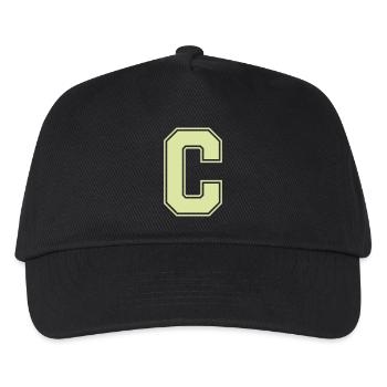 Blockbuchstabe C im Varsity-Stil - Kinder Basecap - Schwarz - Vorne
