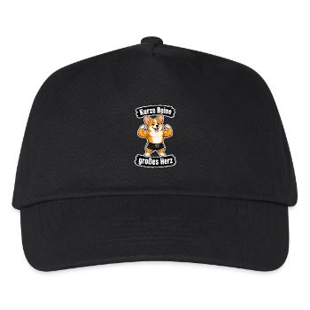 Kurze Beine, großes Herz – Corgi - Kinder Basecap - Schwarz - Vorne