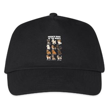 French Dog Breed Chart Cute - Kids’ Baseball Cap - black - Front