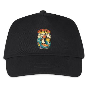 Penguin on vacation – Out of Office - Kids’ Baseball Cap - black - Front