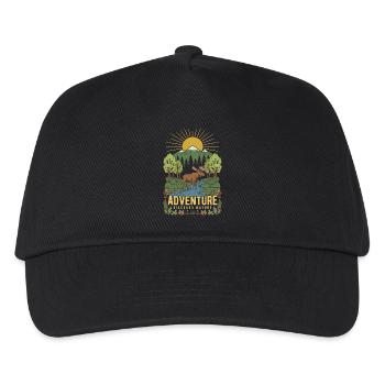 Sunrise Moose Forest Landscape - Kids’ Baseball Cap - black - Front