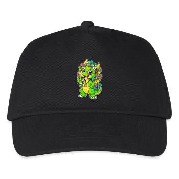 Hippie Dragon with Rainbow Bandana - Kids’ Baseball Cap - black - Front