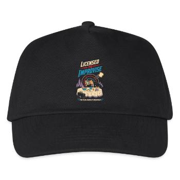 Licensed to Improvise Breakfast Chaos - Kids’ Baseball Cap - black - Front