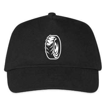 Reifen Silhouette - Kinder Basecap - Schwarz - Vorne