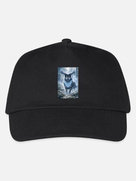 Der Runenhüter: Frosthirschwolf - Kinder Basecap - Schwarz