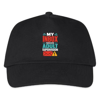 Inbox Adult – E-Mail und Büro Humor - Kinder Basecap - Schwarz - Vorne