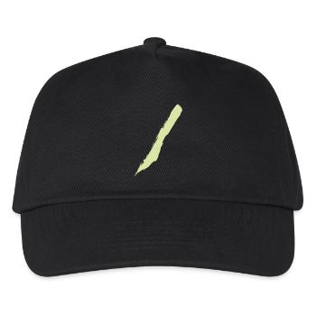 Pinselstrich - Style Streifen / Diagonal - Kinder Basecap - Schwarz - Vorne