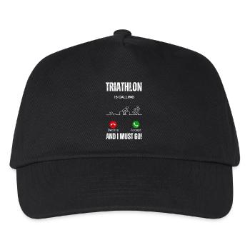 Triathlon ruft und ich muss Ausdauer machen - Kinder Basecap - Schwarz - Vorne