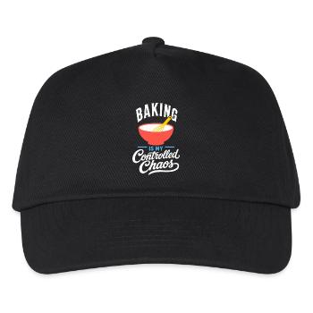 Backen – Baking Is My Controlled Chaos - Kinder Basecap - Schwarz - Vorne