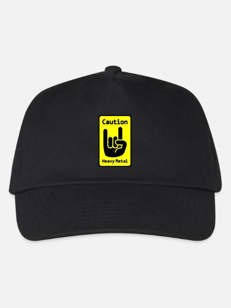 Caution: Heavy Metal - Kids’ Baseball Cap - black