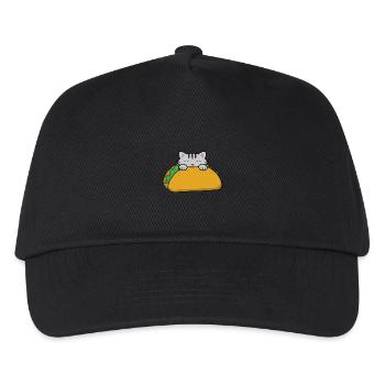 Happy Taco Tuesday, cute cat eating a taco - Kids’ Baseball Cap - black - Front