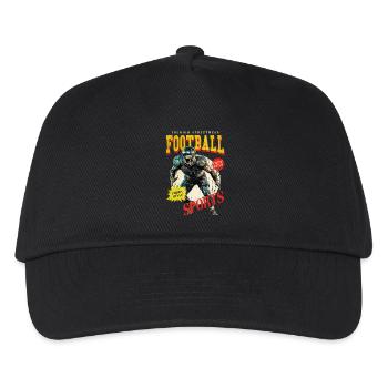 American Football Spieler USA Amerika Sport Retro - Kinder Basecap - Schwarz - Vorne