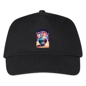 Bowling ball and pretty colored pins - Kids’ Baseball Cap - black - Front