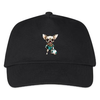 Fussball Chihuahua - Kinder Basecap - Schwarz - Vorne
