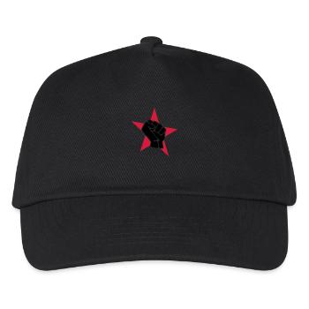 Roter Stern mit Faust - Kinder Basecap - Schwarz - Vorne
