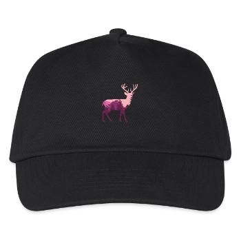 Hirsch Natur - Kinder Basecap - Schwarz - Vorne