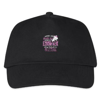 Einhorn Glitzer - Kinder Basecap - Schwarz - Vorne