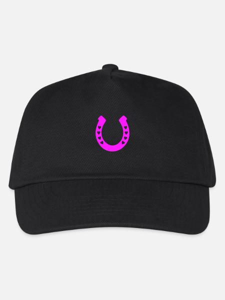 Horse Shoe mit Herzen - Kinder Basecap - Schwarz