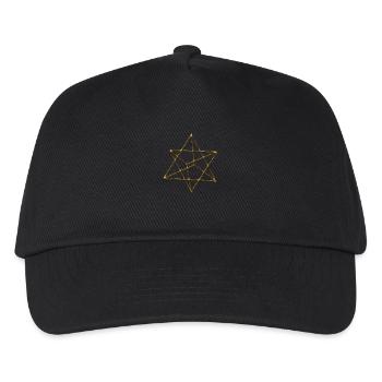 Merkaba, 3D, gold, divine light vehicle, sacred - Kids’ Baseball Cap - black - Front