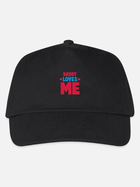 DADDY loves me! with cute little love hearts - Kids’ Baseball Cap - black