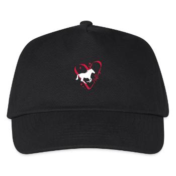 Haflinger Herz - Kinder Basecap - Schwarz - Vorne