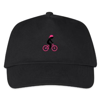 A cyclist rides on his bicycle - Kids’ Baseball Cap - black - Front