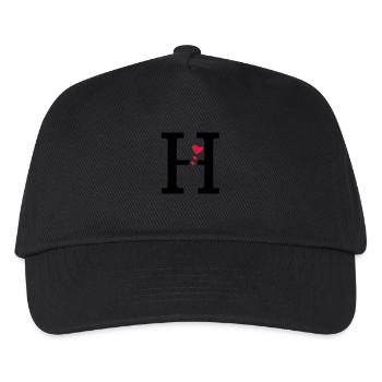 Capital letter H with hearts - Kids’ Baseball Cap - black - Front