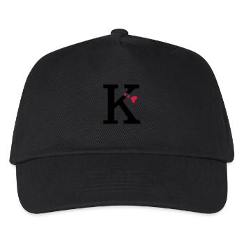 Capital letter K with hearts - Kids’ Baseball Cap - black - Front