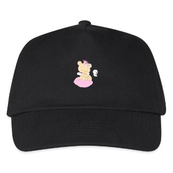 Bear princess on cushion - Kids’ Baseball Cap - black - Front