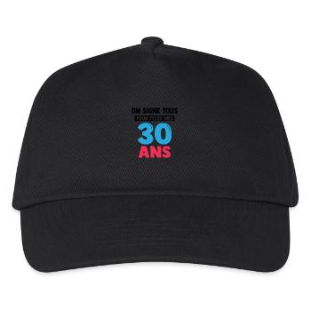 30 ans signature cadeau - Casquette de baseball Enfant - noir - Devant