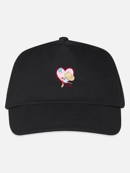 Lillebi Herz pink - Kinder Basecap - Schwarz