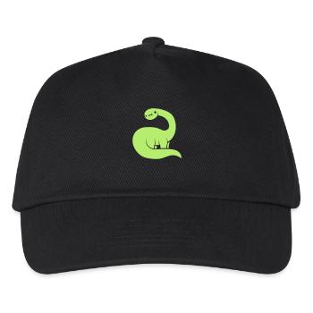 Gruener Langhals Dinosaurier - Kinder Basecap - Schwarz - Vorne
