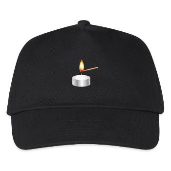 allumer une petite lumière de thé avec une allumette - Casquette de baseball Enfant - noir - Devant