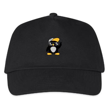 Cool Penguin Peace Hand Signal - Kids’ Baseball Cap - black - Front