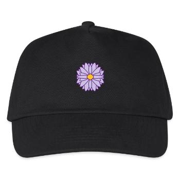 Runde Hübsche Blume Design - Kinder Basecap - Schwarz - Vorne
