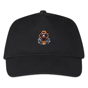 Streetstyle-Bär | Bären-Liebhaber - Kinder Basecap - Schwarz - Vorne