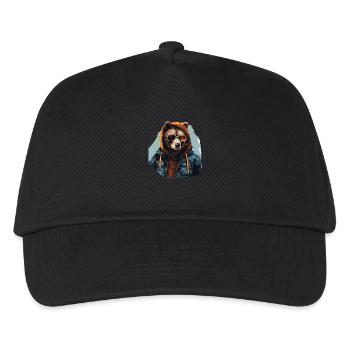 Streetstyle-Bär | Bären-Liebhaber - Kinder Basecap - Schwarz - Vorne