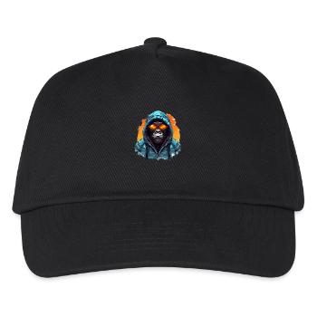 Streetstyle-Berggorilla | Gorilla-Liebhaber - Kinder Basecap - Schwarz - Vorne