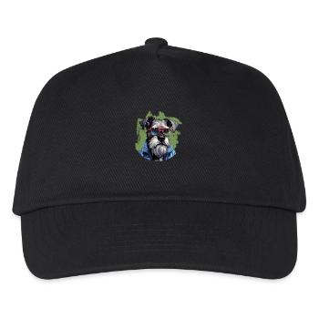 Streetwear Whiskers: Zwergschnauzer-Style - Kinder Basecap - Schwarz - Vorne