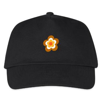 70s Flower Pattern Retro - Kids’ Baseball Cap - black - Front