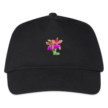 Orchidées Orchidées Hybrides Bronze Blossom Cattleya - Casquette de baseball Enfant - noir - Devant