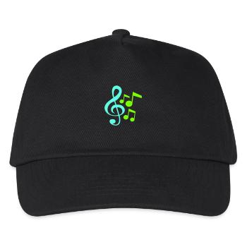 Musik Notenschlüssel Note Melodie Musiknote Audio - Kinder Basecap - Schwarz - Vorne