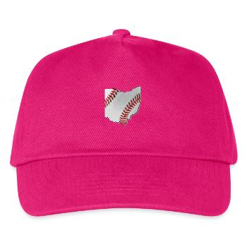 Ohio (USA) | echter Baseball | Landkarte - Kinder Basecap - Fuchsia - Vorne
