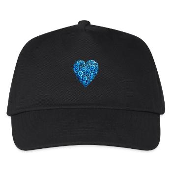 coeur bleu - Casquette de baseball Enfant - noir - Devant